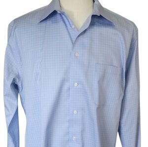 Pronto Uomo Non-Iron Blue Dress Shirt with Point Collar - 17 (36/37)